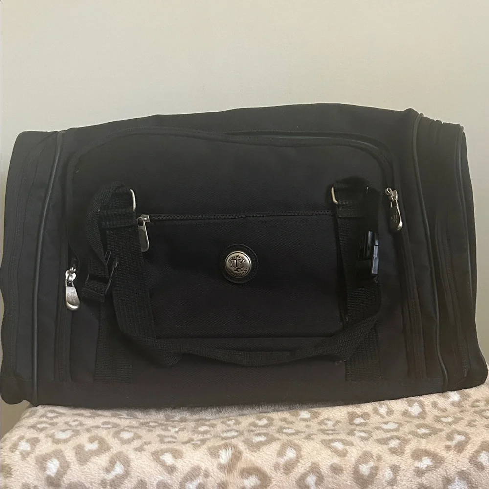 Sleek Black Travel Duffel Bag